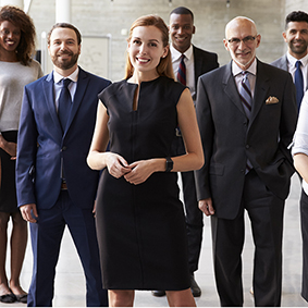 professional people smiling